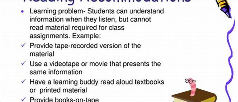 Reading comprehension accommodations